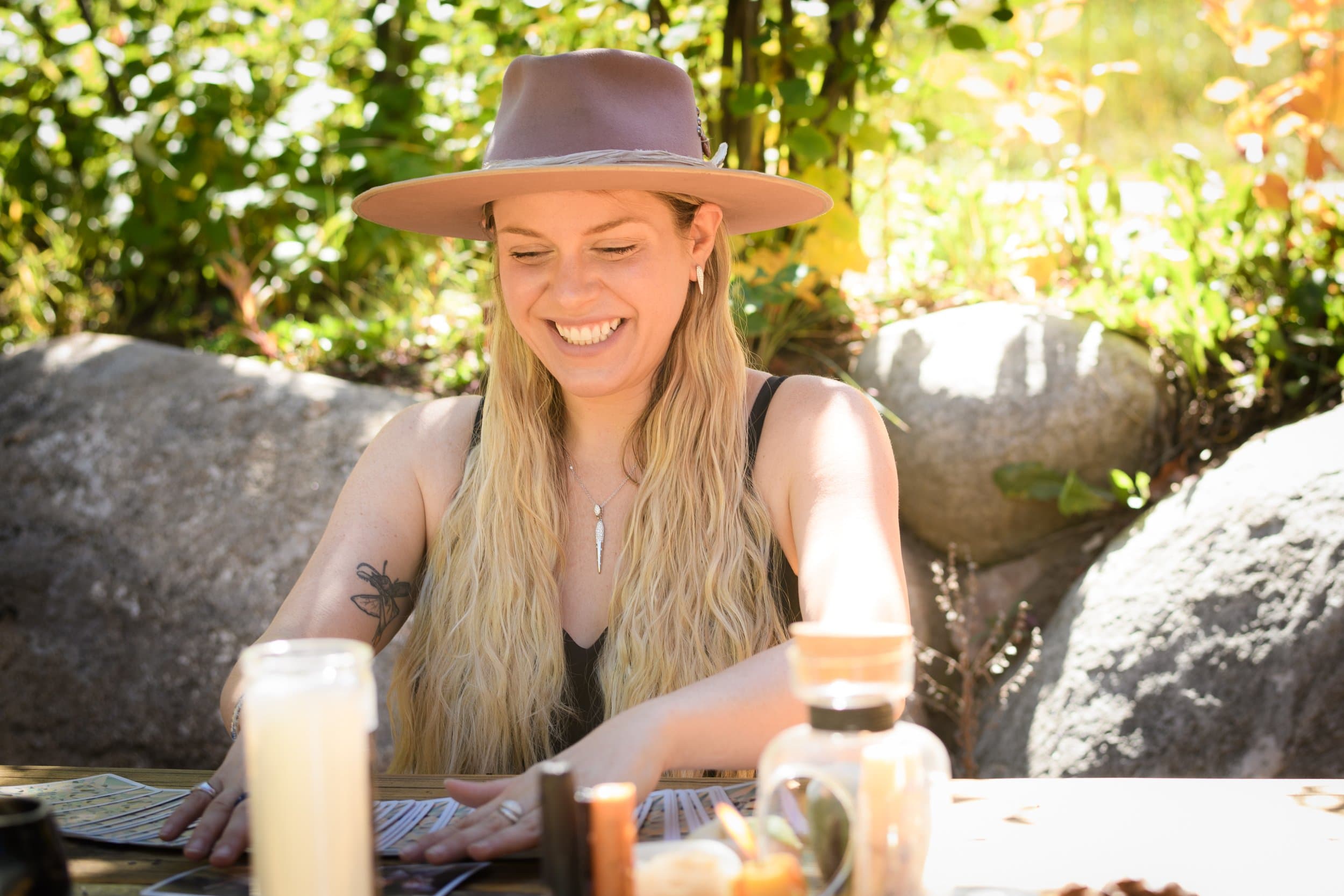 Ali Whitten, herbalist and founder of The Alleyway Apothecary, at her work table
